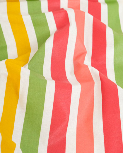 Toile Enduite à Rayures Multicolore - Mercerine