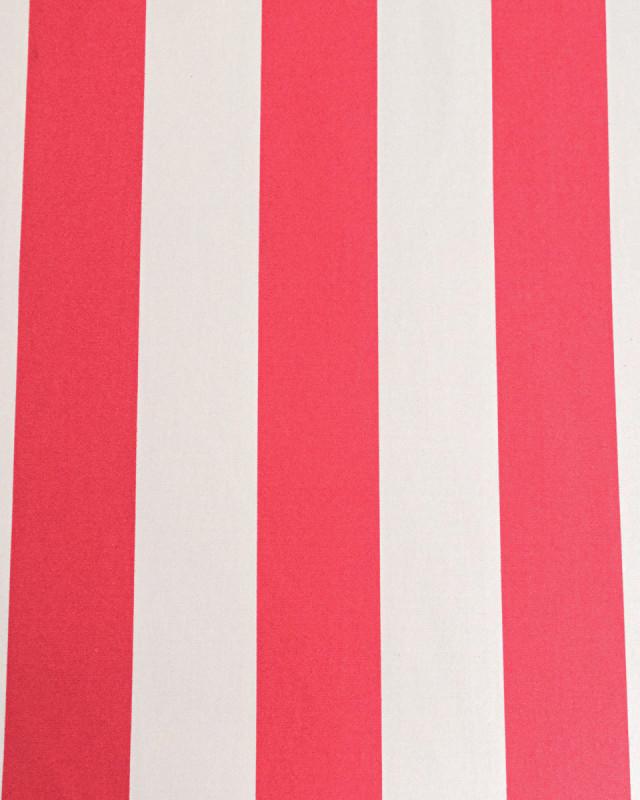Toile Canvas Rayures Framboise et Blanc - Mercerine