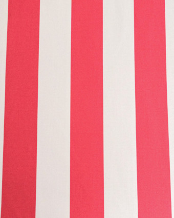 Toile Canvas Rayures Framboise et Blanc - Mercerine