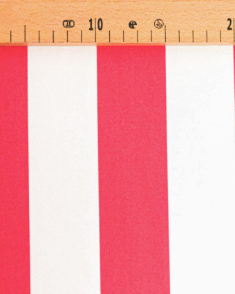 Toile Canvas Rayures Framboise et Blanc - Mercerine