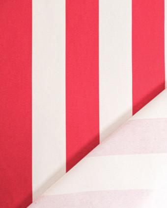 Toile Canvas Rayures Framboise et Blanc - Mercerine