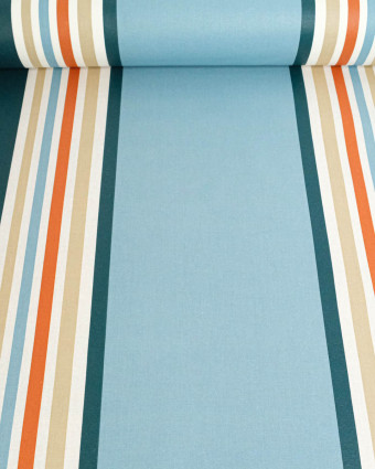 Toile Enduite à Rayures Bleu - Mercerine