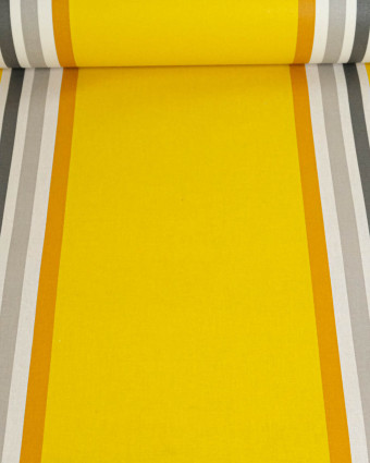 Toile Enduite à Rayures Jaune - Mercerine
