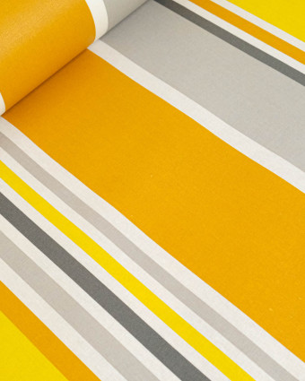 Toile Enduite à Rayures Jaune - Mercerine