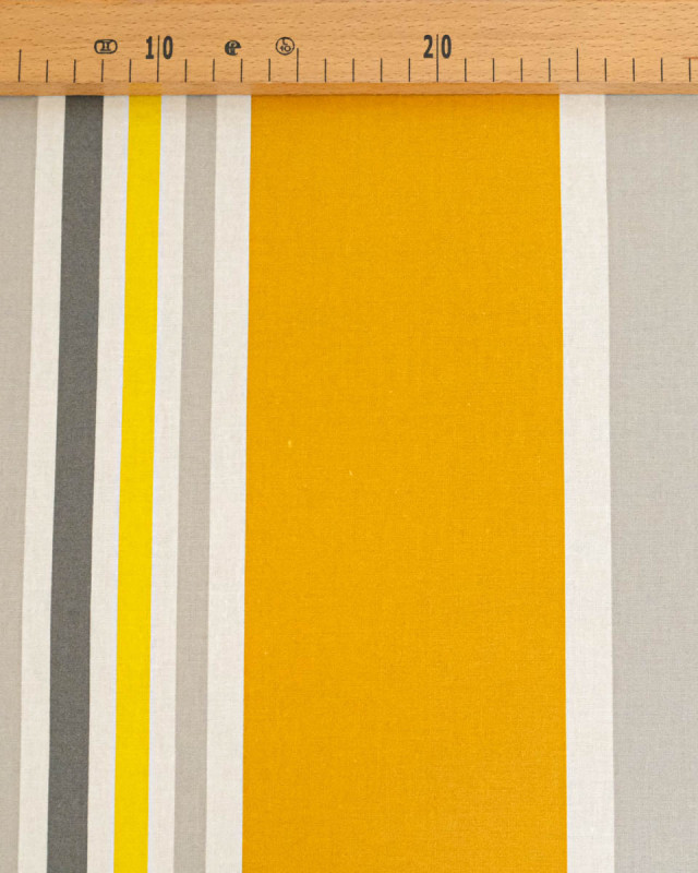 Toile Enduite à Rayures Jaune - Mercerine