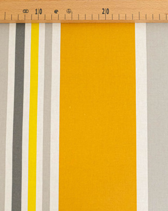 Toile Enduite à Rayures Jaune - Mercerine
