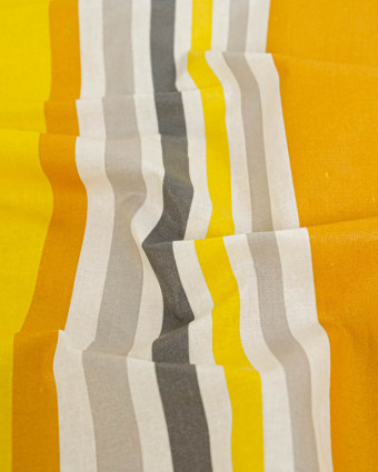 Toile Enduite à Rayures Jaune - Mercerine