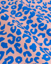 Toile Canvas Léopard Rose et Bleu