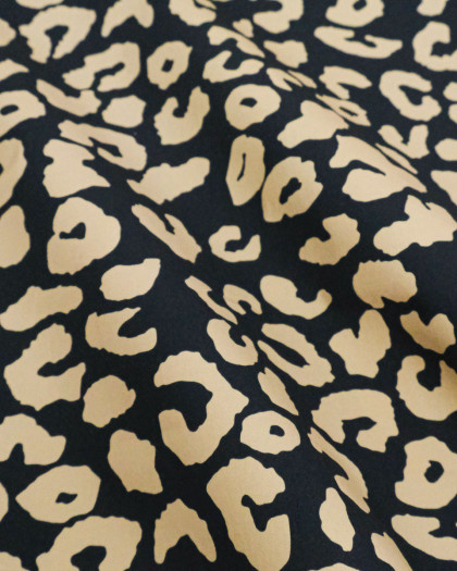 Toile Canvas Léopard Fond Noir Camel - Maison Klem