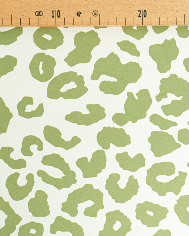 Toile Canvas Léopard Blanc Kaki - Mercerine