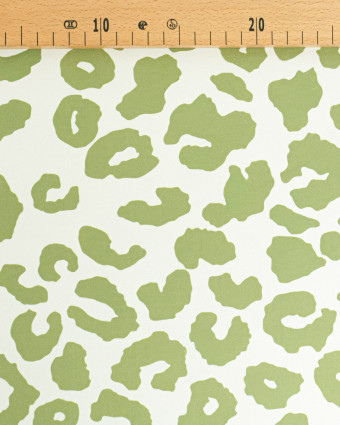 Toile Canvas Léopard Blanc Kaki - Mercerine