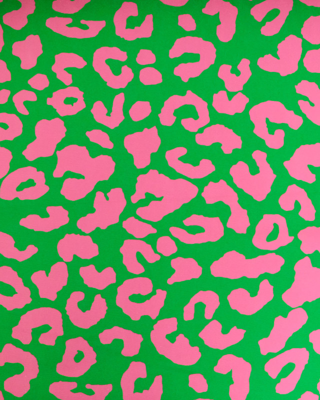 Toile Canvas Léopard Rose Vert Vif - Mercerine