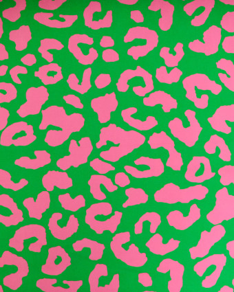 Toile Canvas Léopard Rose Vert Vif - Mercerine