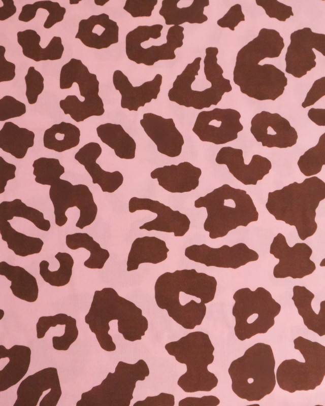 Popeline de Viscose Imprimée Savane Rose Cacao - Mercerine