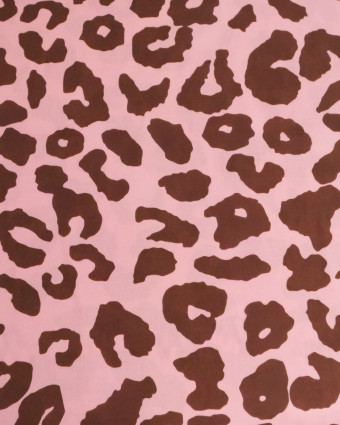Popeline de Viscose Imprimée Savane Rose Cacao - Mercerine