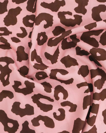 Popeline de Viscose Imprimée Savane Rose Cacao - Mercerine