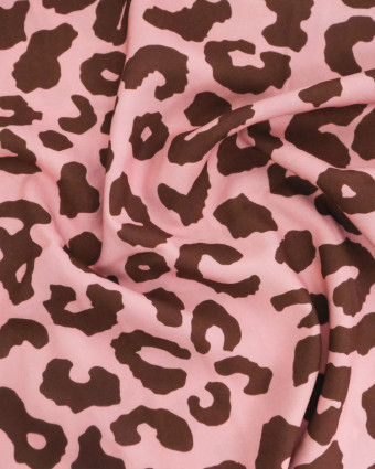 Popeline de Viscose Imprimée Savane Rose Cacao - Mercerine