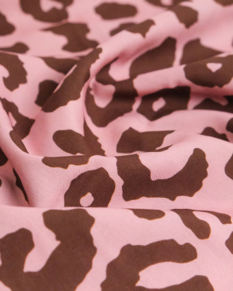 Popeline de Viscose Imprimée Savane Rose Cacao - Mercerine