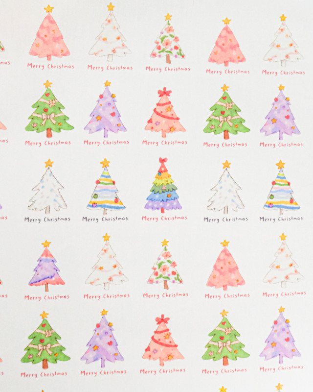 Popeline Imprimé Sapin de Noël Multicolore - Mercerine
