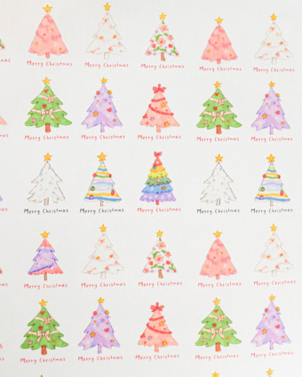 Popeline Imprimé Sapin de Noël Multicolore - Mercerine