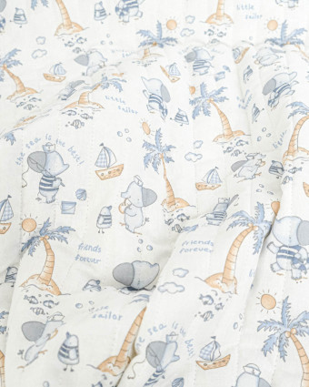 Tissu Matelassé Stephan Bleu - Mercerine