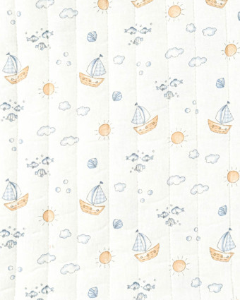 Tissu Matelassé Stephan Bleu - Mercerine