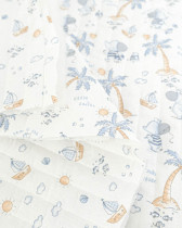 Tissu Matelassé Petit Eléphant Palmier