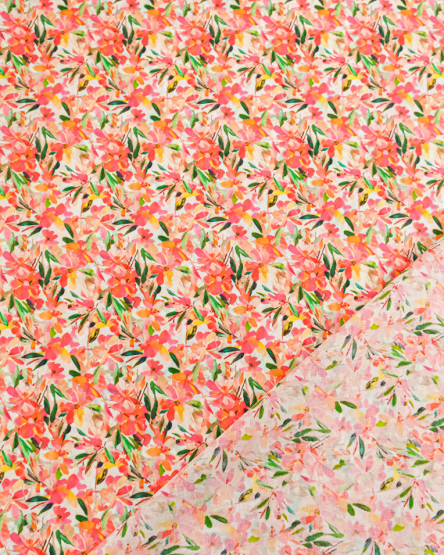 Voile de Coton Imprimé Flower Pop
