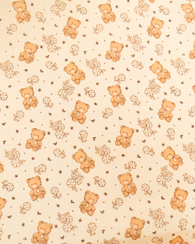 Voile de Coton Imprimé Cosy Bear