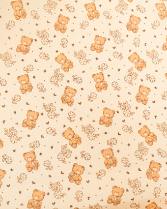 Voile de Coton Imprimé Cosy Bear