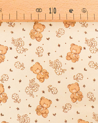 Voile de Coton Imprimé Cosy Bear