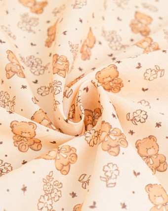 Voile de Coton Imprimé Cosy Bear