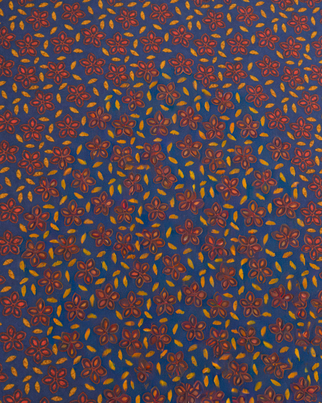 Voile de Coton Imprimé Indian Vibes Bleu Safran