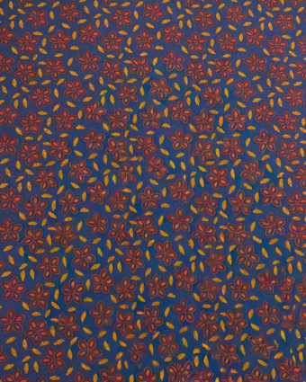 Voile de Coton Imprimé Indian Vibes Bleu Safran