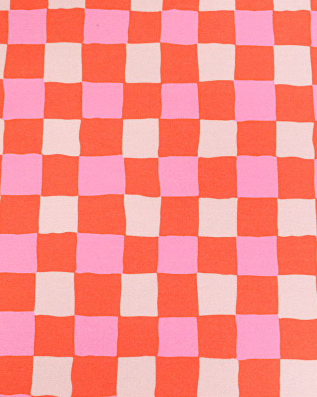 Eponge Microfibre Imprimé Carreaux Envers Bouclette - Mercerine