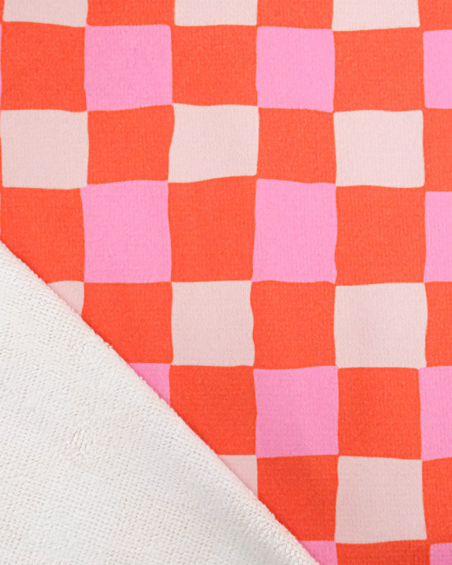 Eponge Microfibre Imprimé Carreaux Envers Bouclette - Mercerine