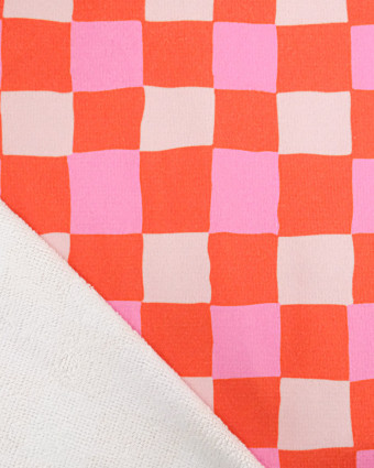 Eponge Microfibre Imprimé Carreaux Envers Bouclette - Mercerine