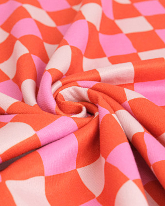 Eponge Microfibre Imprimé Carreaux Envers Bouclette - Mercerine