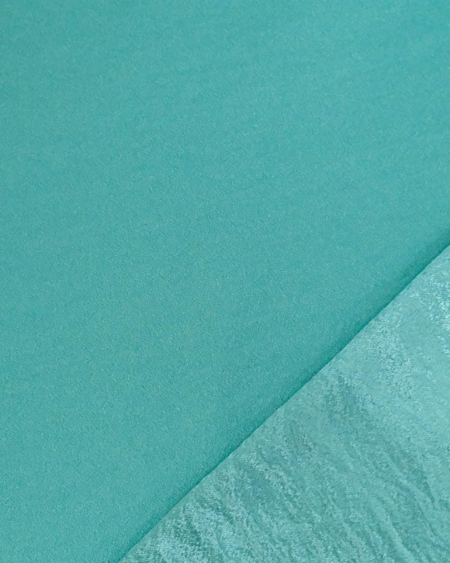 Tissu Crêpe Envers Satiné Turquoise - Mercerine