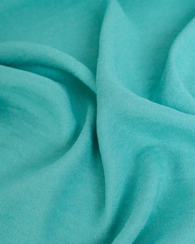 Tissu Crêpe Envers Satiné Turquoise - Mercerine