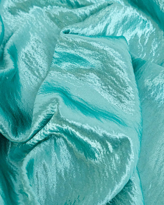 Tissu Crêpe Envers Satiné Turquoise - Mercerine