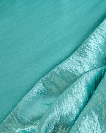 Tissu Crêpe Envers Satiné Turquoise - Mercerine