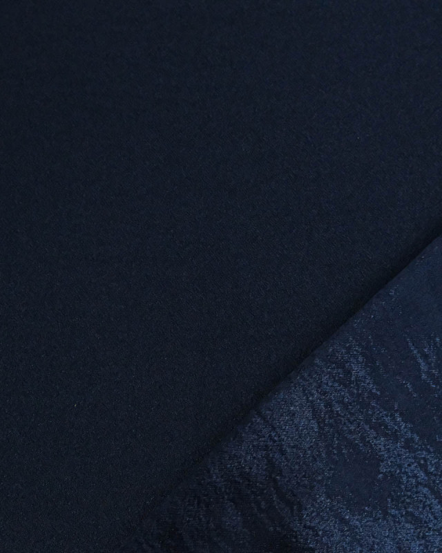 Tissu Crêpe Envers Satiné Marine - Mercerine