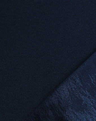Tissu Crêpe Envers Satiné Marine - Mercerine