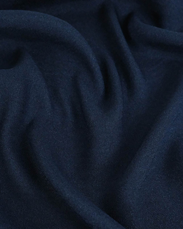 Tissu Crêpe Envers Satiné Marine - Mercerine