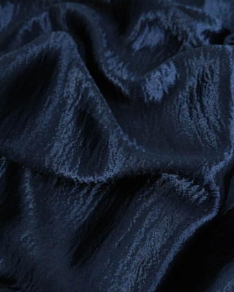 Tissu Crêpe Envers Satiné Marine - Mercerine