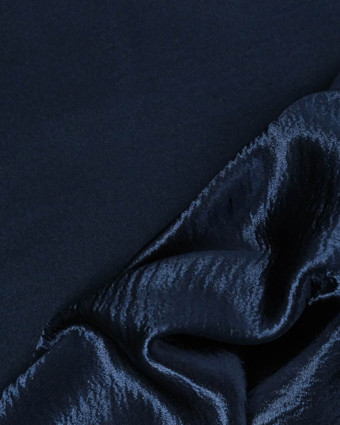 Tissu Crêpe Envers Satiné Marine - Mercerine