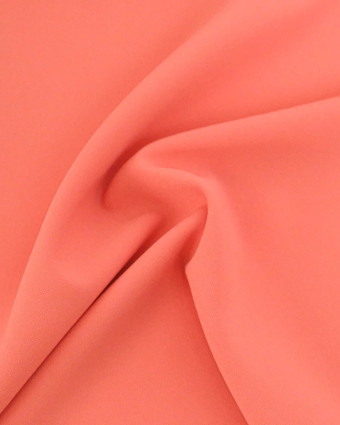 Tissu Crêpe Léger Uni Rose Corail - Mercerine