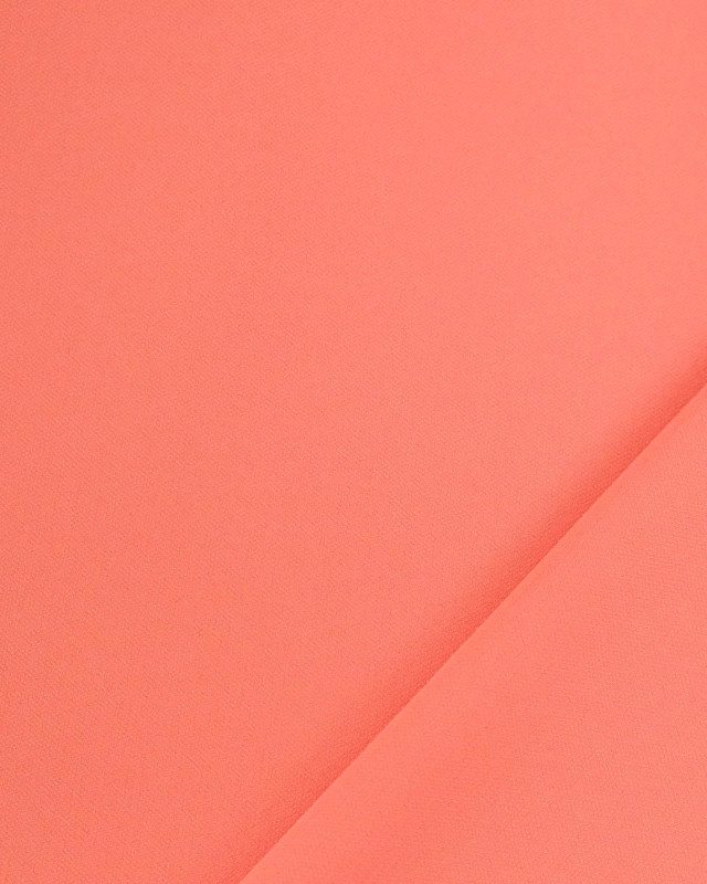 Tissu Crêpe Léger Uni Rose Corail - Mercerine