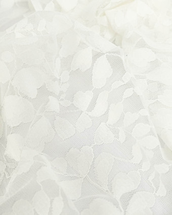 Tissu Dentelle Blanc Feuillage - Mercerine